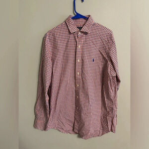 Polo Ralph Lauren Men’s Classic Plaid Button Down Shirt Size Large Orange Blue